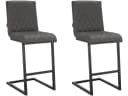 loft24 Stuhl William Barstuhl Grau Mikrofaser (2er Set) Bild 2