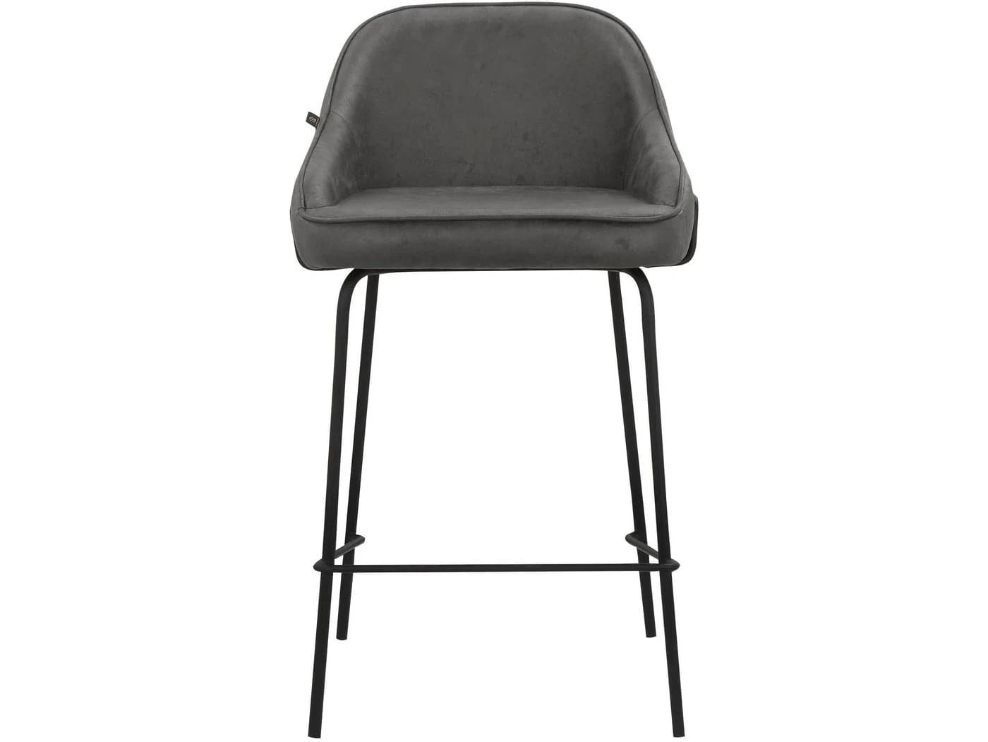 loft24 Barhocker Amanda Grau Mikrofaser Metallgestell (2er Set) - Bild 3