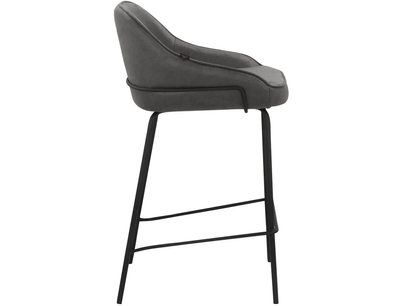 loft24 Barhocker Amanda Grau Mikrofaser Metallgestell (2er Set) - Bild 4