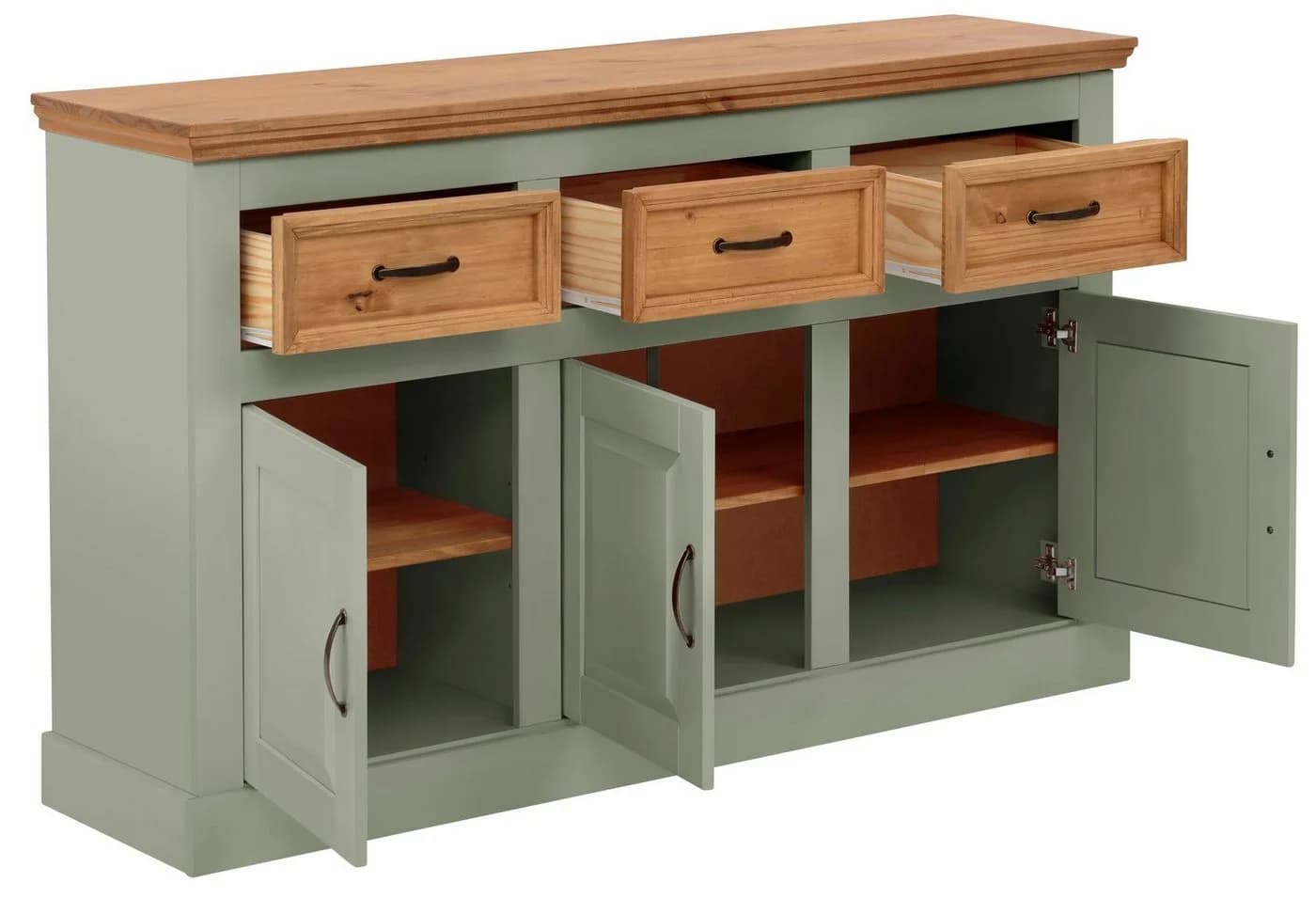 OTTO HOME Sideboard Selma Salbei Grün Massivholz - Bild 4