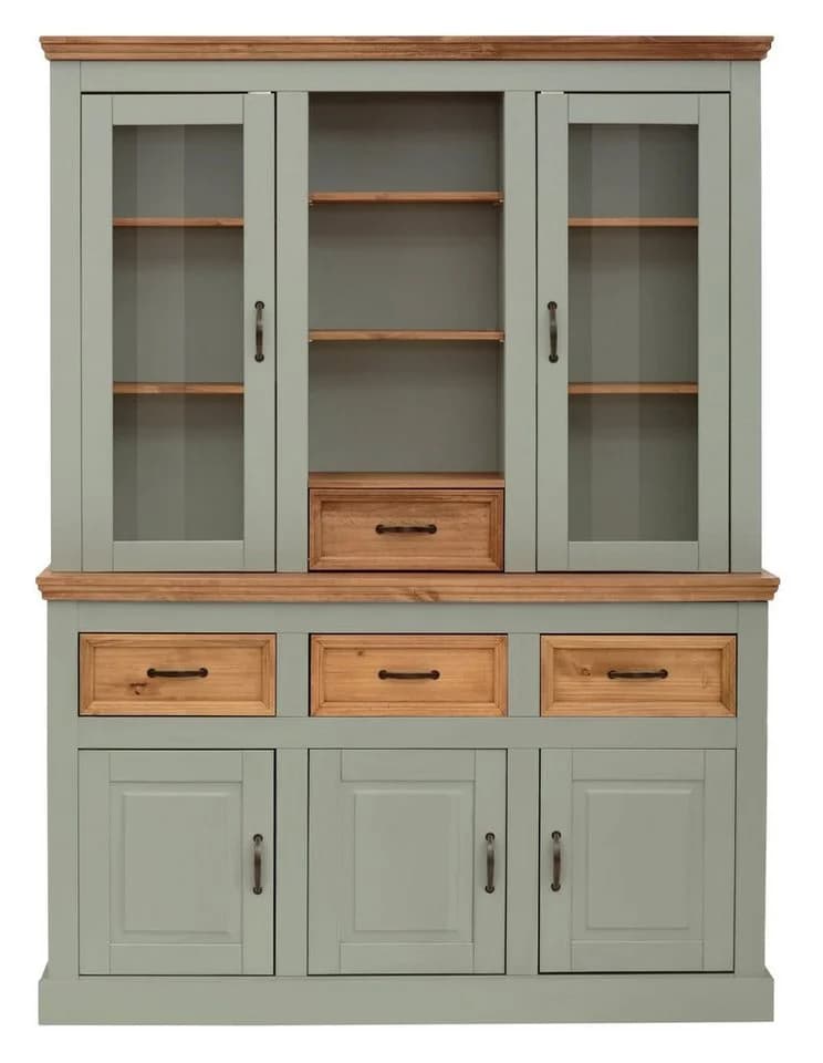 Buffet OTTO HOME Selma Salbeigrün Massivholz mit Glas - Bild 3