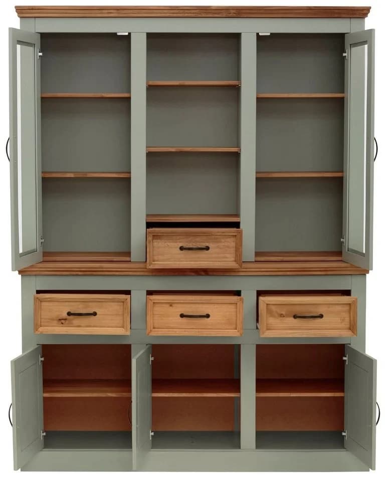 Buffet OTTO HOME Selma Salbeigrün Massivholz mit Glas - Bild 4
