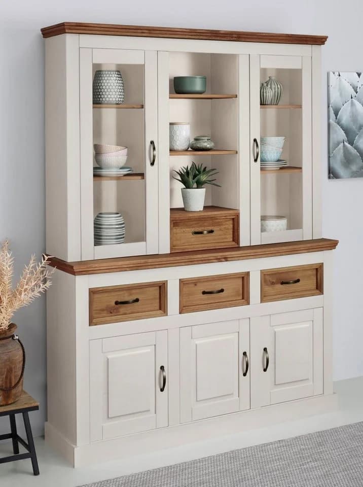 Buffet OTTO HOME Selma Weiß Massivholz mit Glas - Bild 2