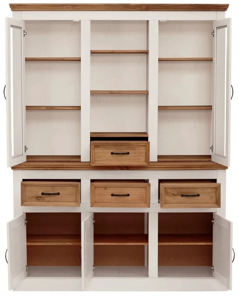 Buffet OTTO HOME Selma Weiß Massivholz mit Glas - Bild 4