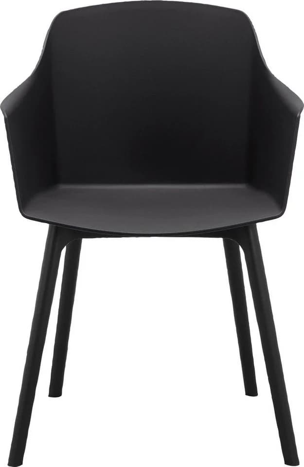 loft24 Esszimmerstuhl Nolia 2er-Set Schwarz Kunststoff Modern