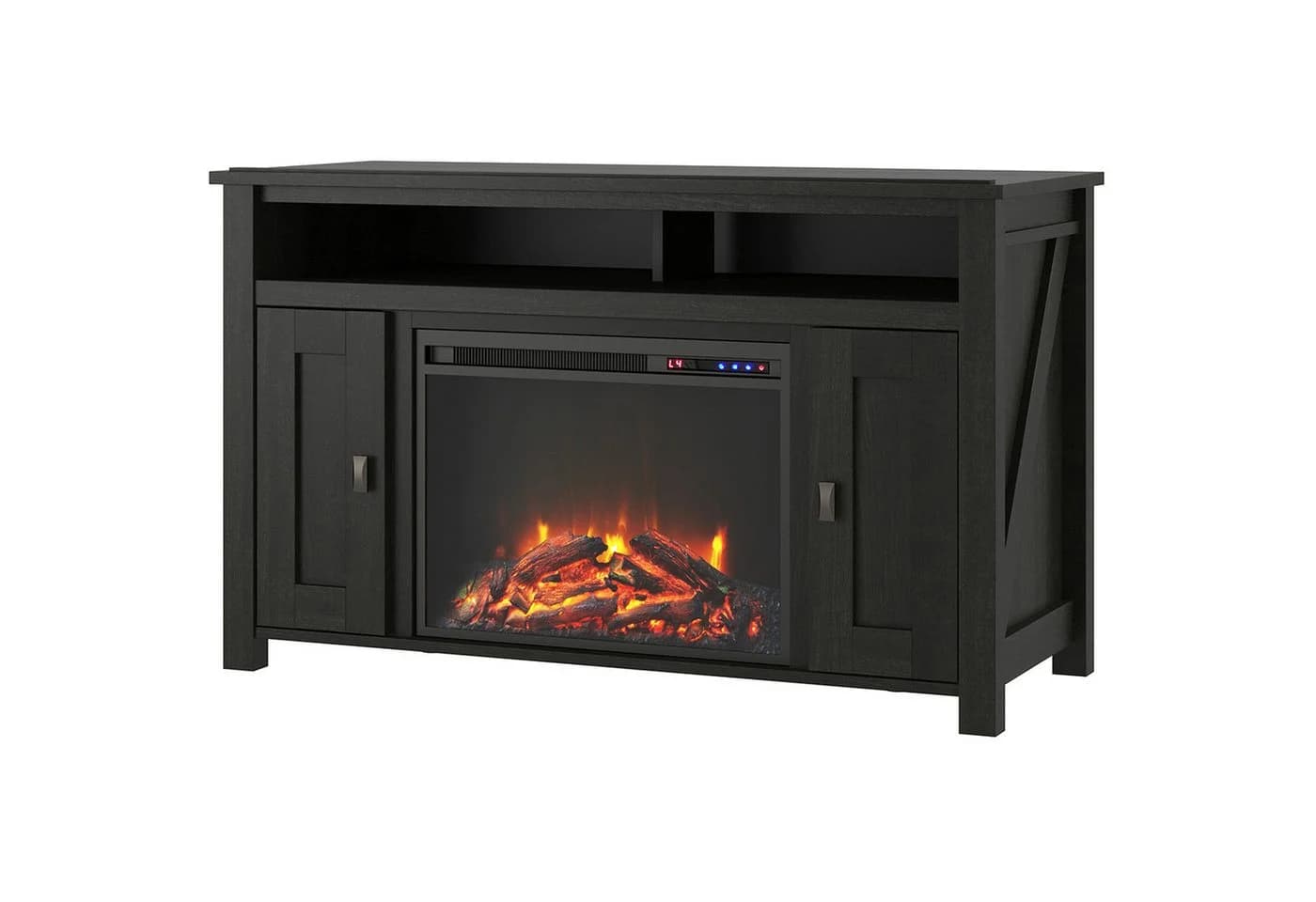 loft24 Kaminumbauschrank Farmington Sideboard mit Elektrokamin Schwarz - Bild 2