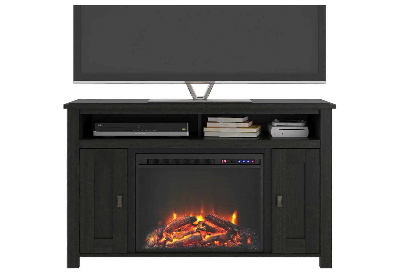 loft24 Kaminumbauschrank Farmington Sideboard mit Elektrokamin Schwarz - Bild 3
