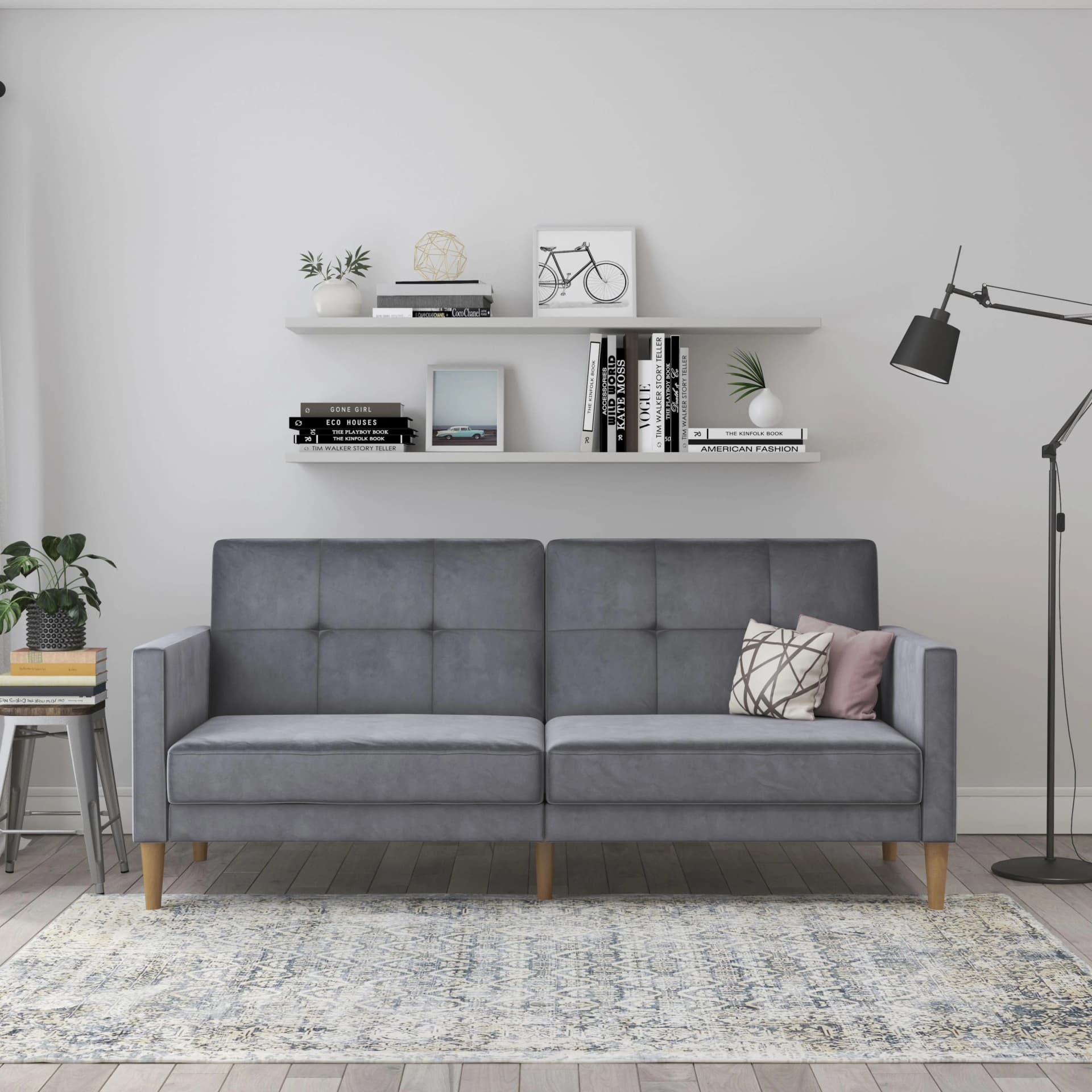 DOREL HOME Lilly 3-Sitzer Sofa mit Bett-Funktion Anthrazit
