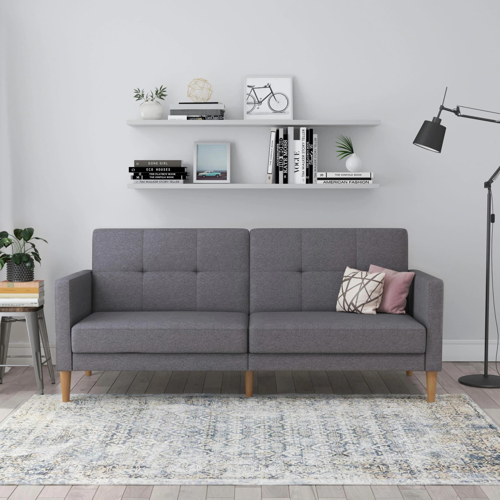 DOREL HOME Lilly 3-Sitzer Sofa mit Bettfunktion Grau