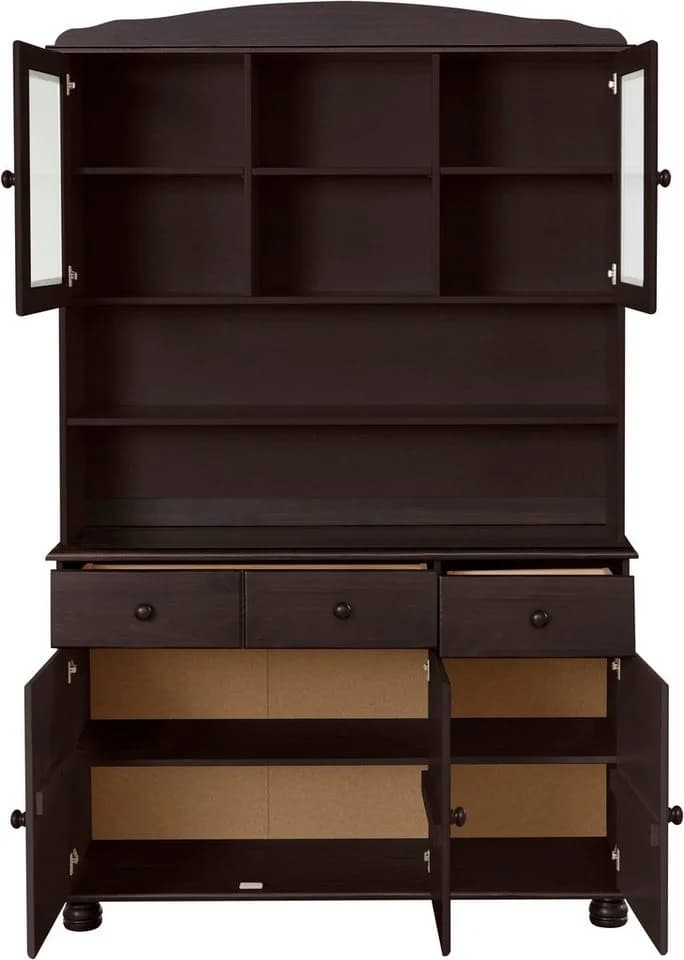 OTTO HOME Buffet Mette Dunkelbraun Massivholz mit Schubladen - Bild 4