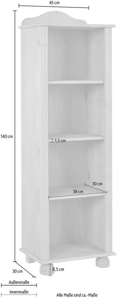 OTTO HOME Bücherregal Mette Braun Natur gebeitzt 140cm - Bild 4