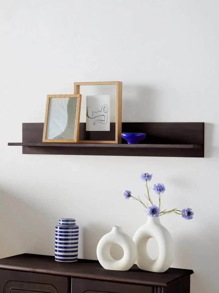 OTTO HOME Wandregal Mette Dunkelbraun Kiefer Massivholz Wandmontage