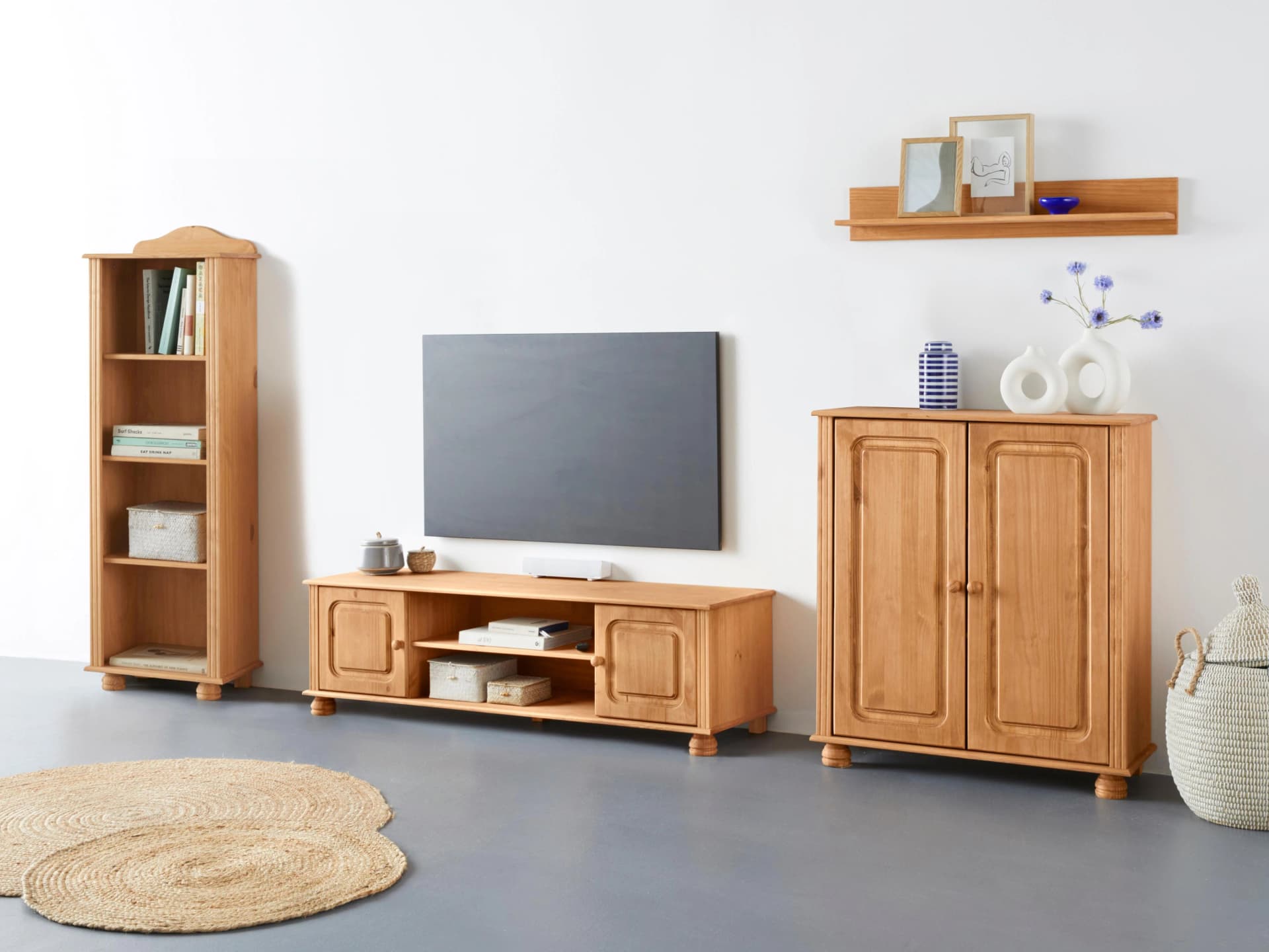 OTTO HOME Wohnwand Mette 3-tlg. Massivholz Kiefer Beige