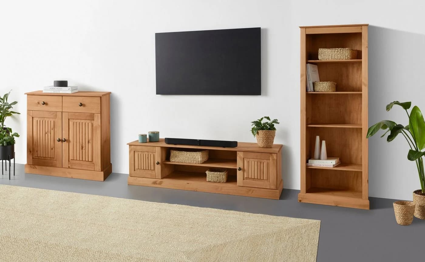 OTTO HOME Liotta Bücherregal Massivholz Beige Natur Gewachst - Bild 4