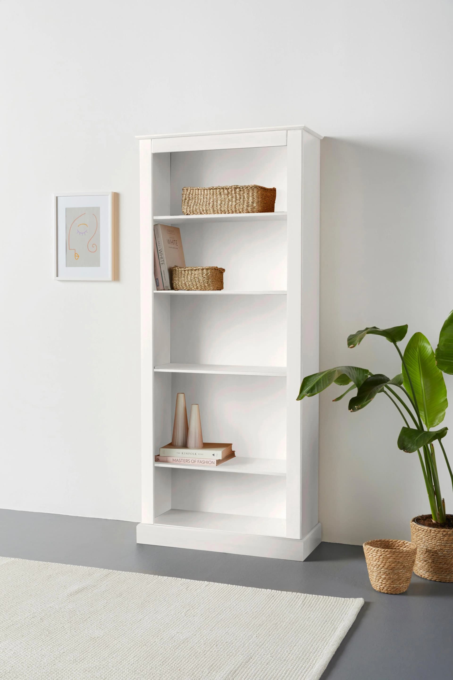 OTTO HOME Bücherregal Liotta Weiß Massivholz