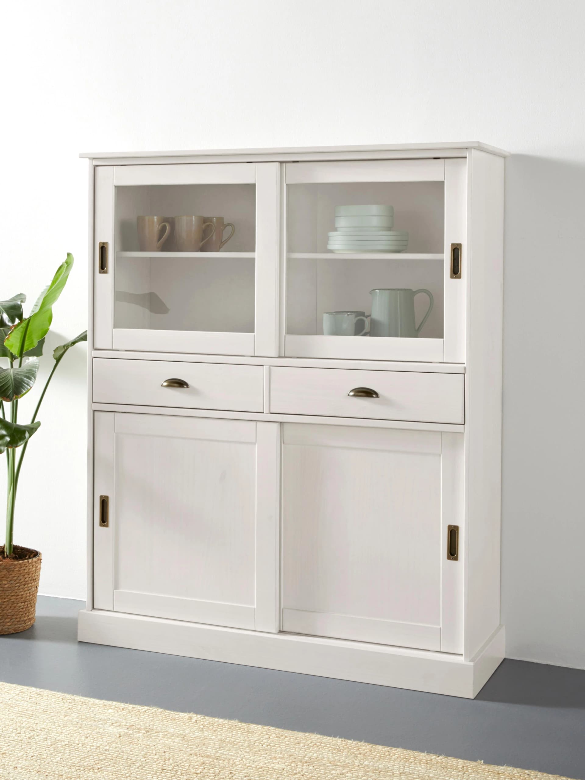 OTTO HOME Highboard Schröder Weiß FSC Massivholz Kiefer