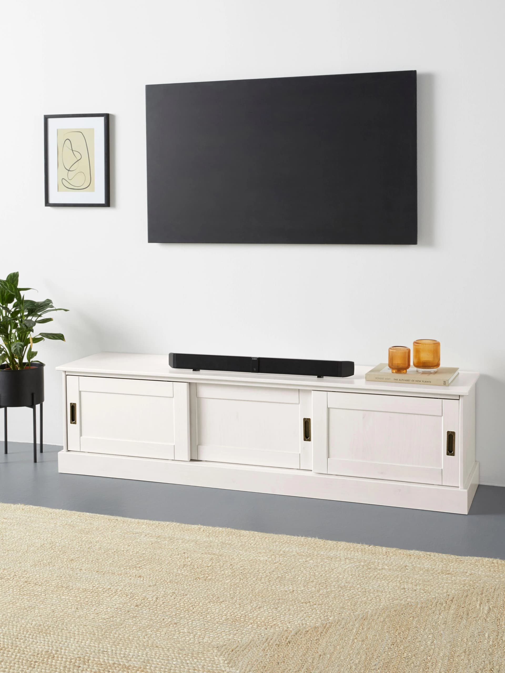 OTTO HOME Lowboard Schröder Weiß Massivholz Kiefer