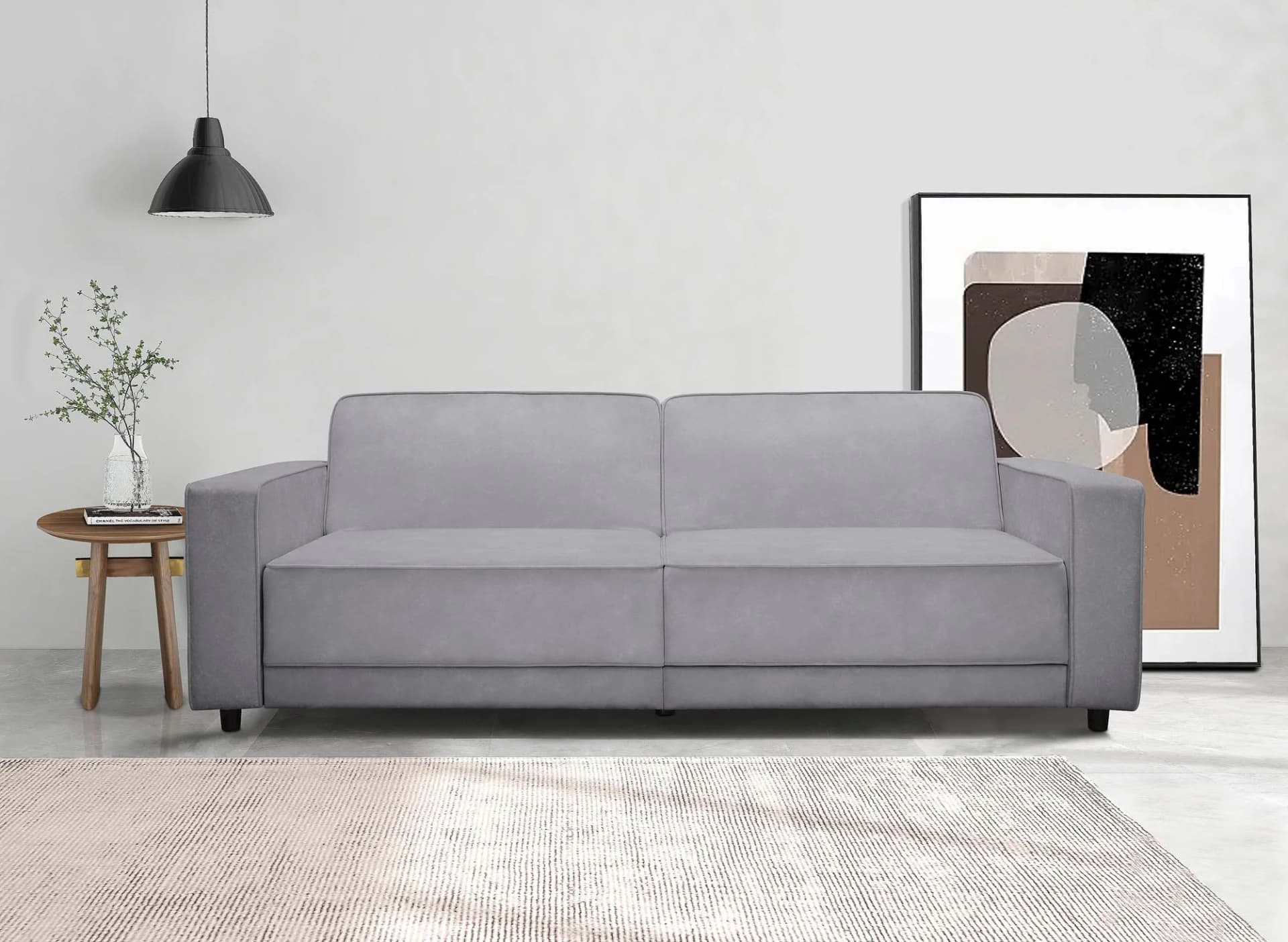 DOREL HOME ALLIE Schlafsofa 3-Sitzer hellgrau mit Schlaffunktion