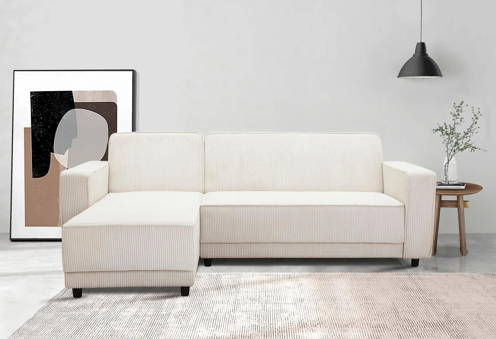 DOREL HOME Allie Ecksofa mit Schlaffunktion und Relaxfunktion Beige