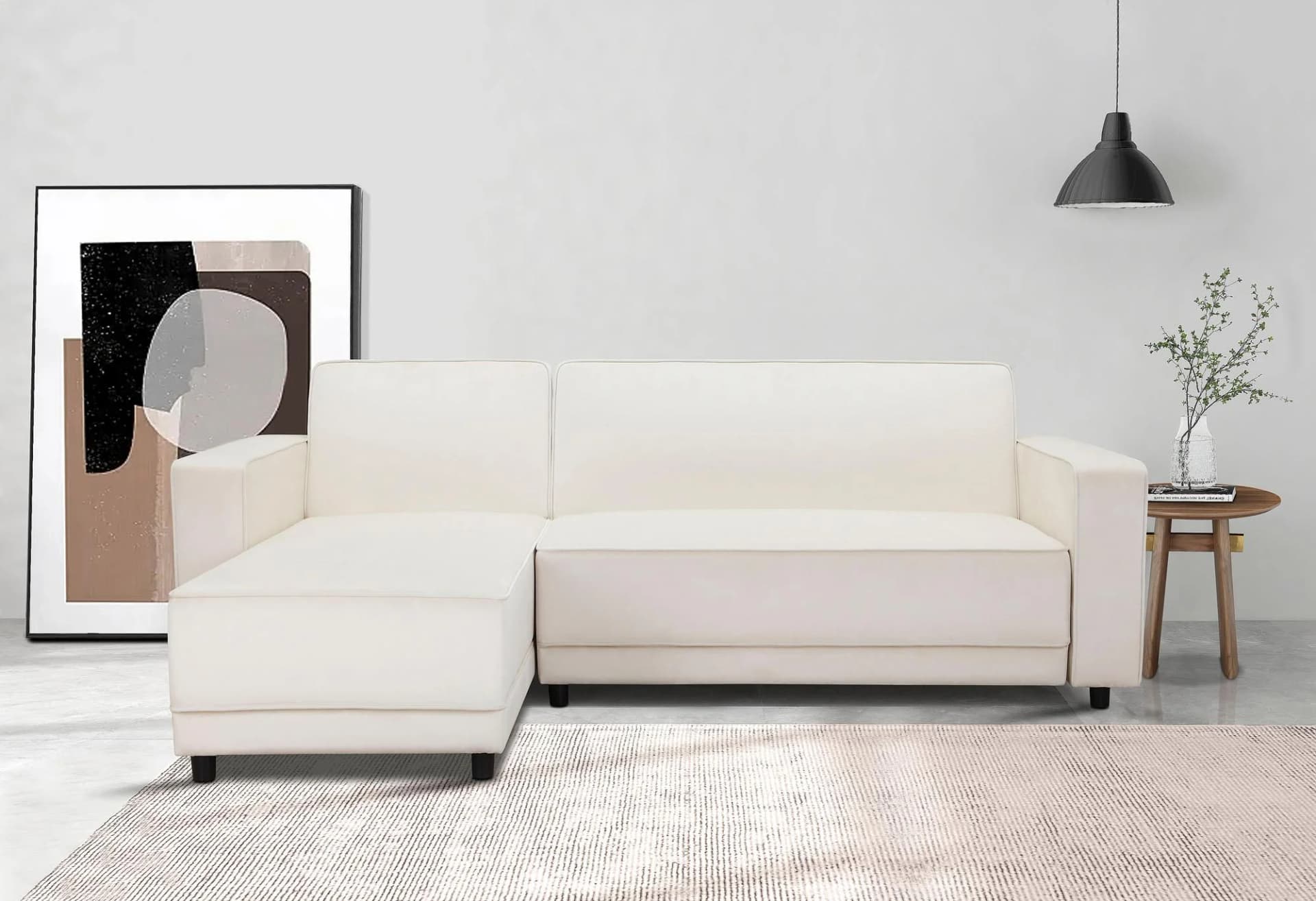 DOREL HOME Allie Ecksofa mit Schlaffunktion und Relaxfunktion Creme