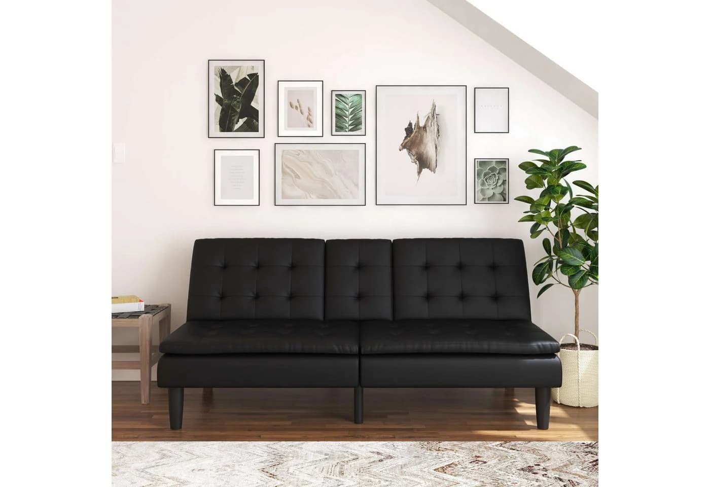 DOREL HOME Schlafsofa Maine Schwarz mit Relaxfunktion und Getränkehaltern - Bild 2