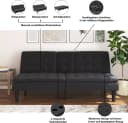DOREL HOME Schlafsofa Maine Schwarz mit Relaxfunktion und Getränkehaltern Bild 3