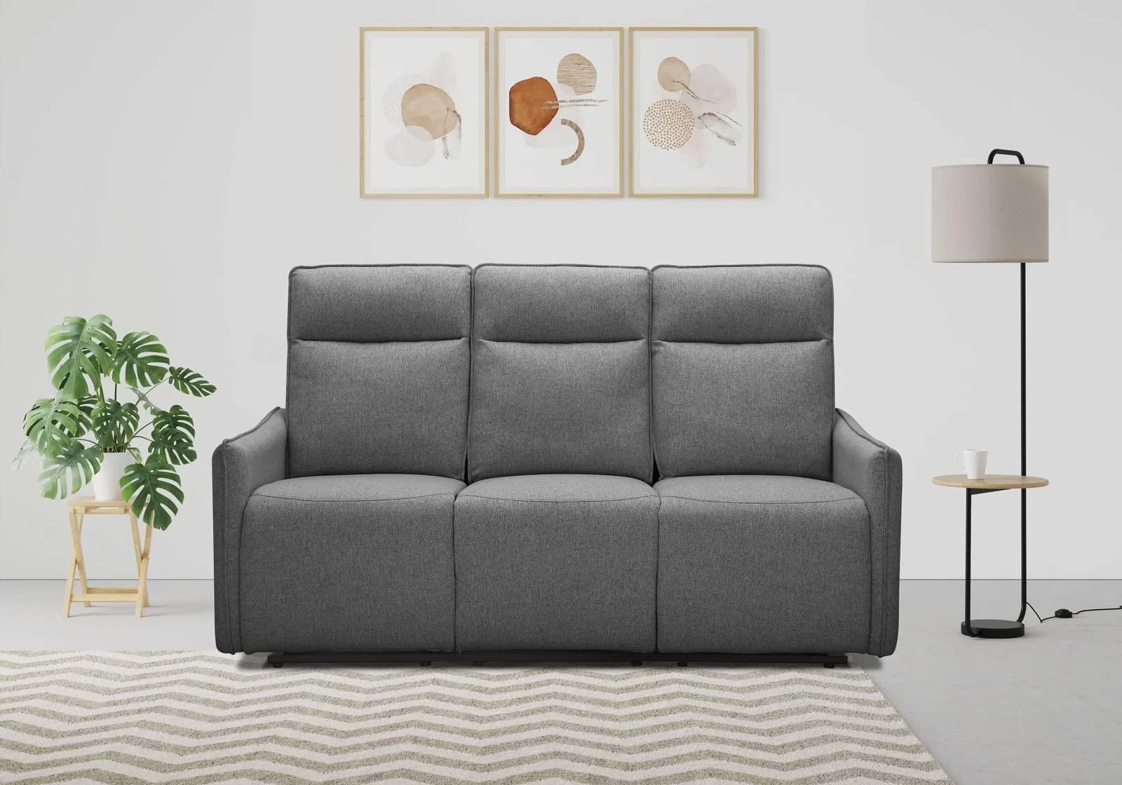 DOREL HOME Lugo 3-Sitzer Sofa mit Relaxfunktion Anthrazit