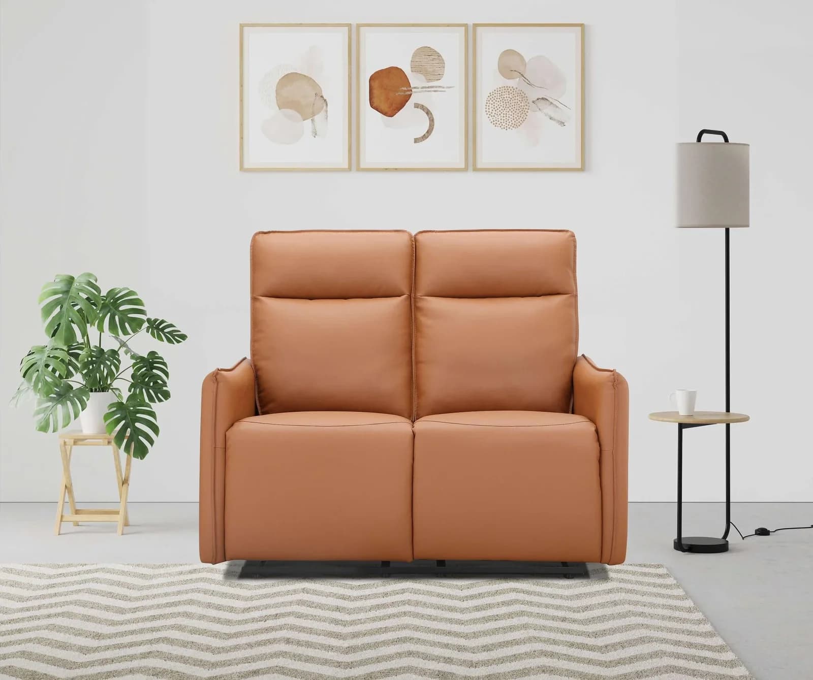 DOREL HOME Lugo 2-Sitzer Kinosofa mit Reclinerfunktion Cognac