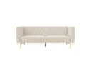 loft24 Sofa Marseille 3-Sitzer Samtbezug Elfenbein Gold Metallfüße Bild 1