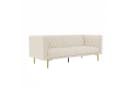 loft24 Sofa Marseille 3-Sitzer Samtbezug Elfenbein Gold Metallfüße Bild 2