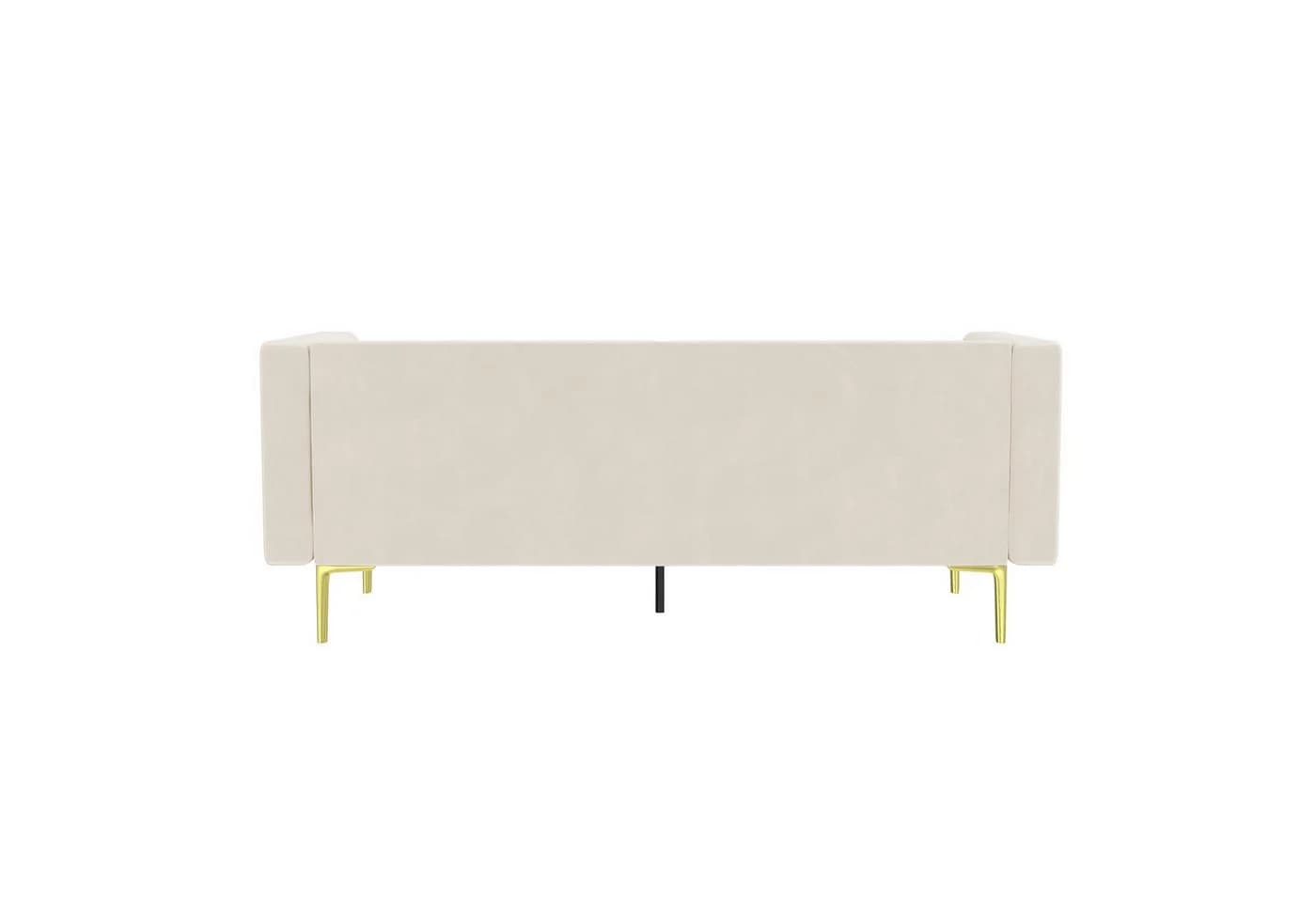 loft24 Sofa Marseille 3-Sitzer Samtbezug Elfenbein Gold Metallfüße - Bild 4