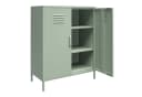loft24 Metallschrank Mission District Highboard 2 Türen Retro Grün Bild 3