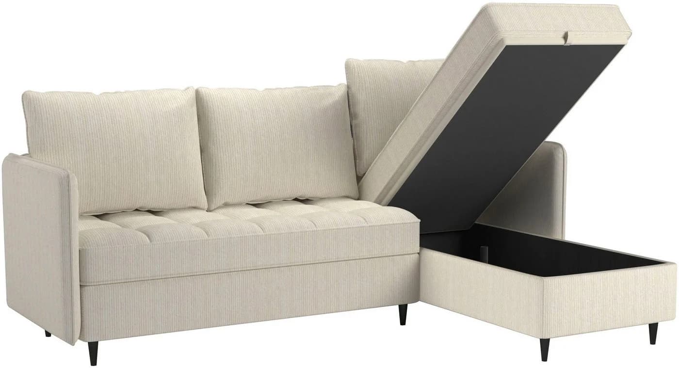 DOREL HOME Ecksofa LINDHUS L-Form Beige Cord Stauraum - Bild 5