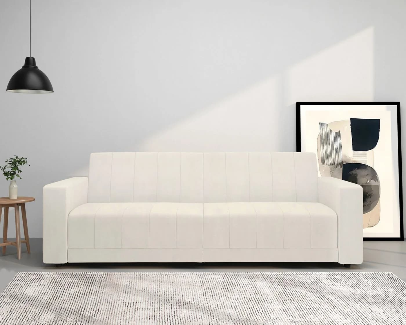 DOREL HOME Allie II Schlafsofa 3-Sitzer Creme mit Schlaffunktion - Bild 2