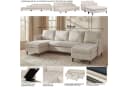 DOREL HOME Wohnlandschaft LINDHUS U-Form Creme Modulsofa Bild 3