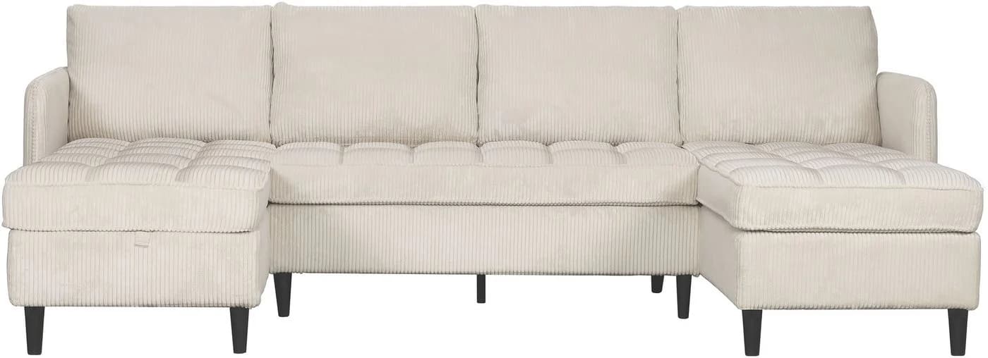 DOREL HOME Wohnlandschaft LINDHUS U-Form Creme Modulsofa - Bild 4