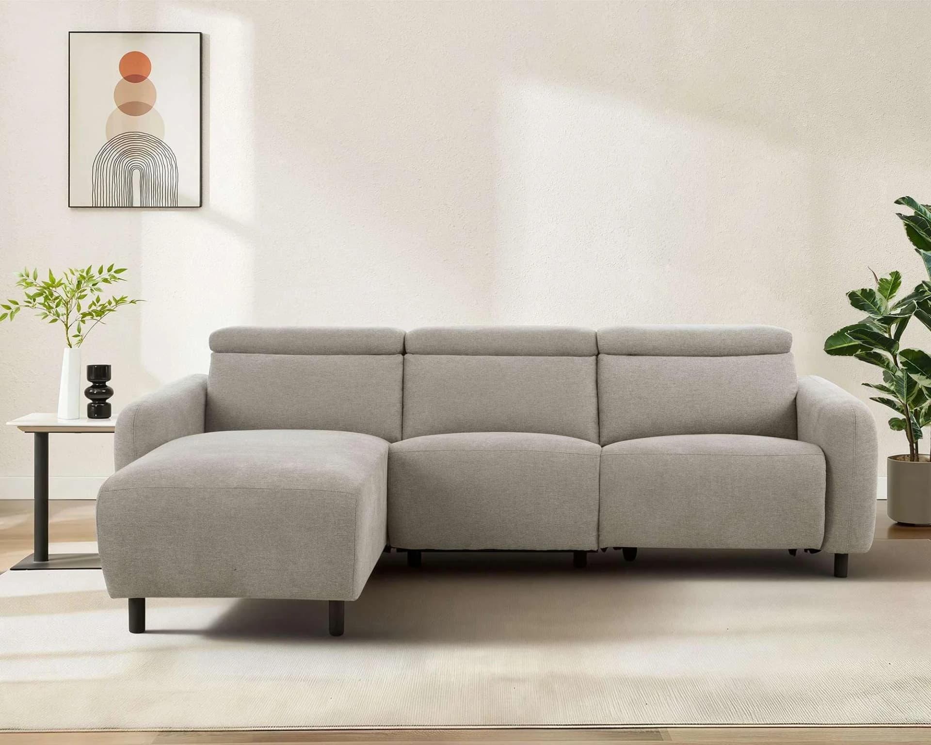 OTTO HOME Ecksofa SKAANE L-Form Creme Elektrische Relaxfunktion