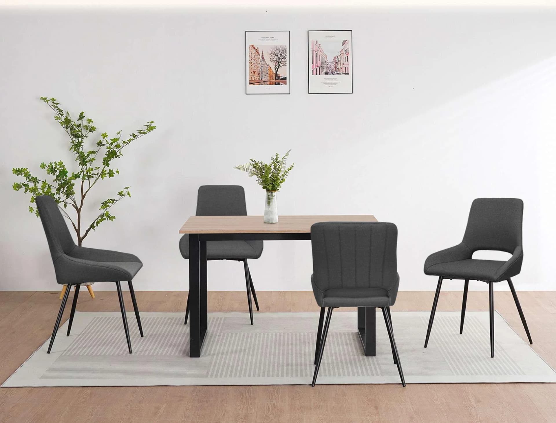 OTTO HOME Esszimmerstuhl Derrek 2er Set gepolstert Anthrazit/Schwarz