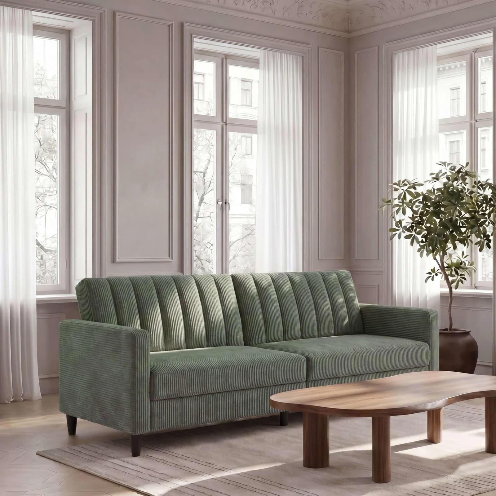 DOREL HOME 3-Sitzer Sofa Celine grün Cord Relaxfunktion