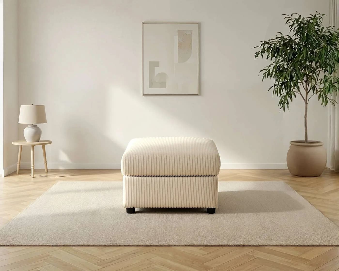 Dorel Home Polsterhocker STILHUS Cord Schwarz 65 cm - Bild 5