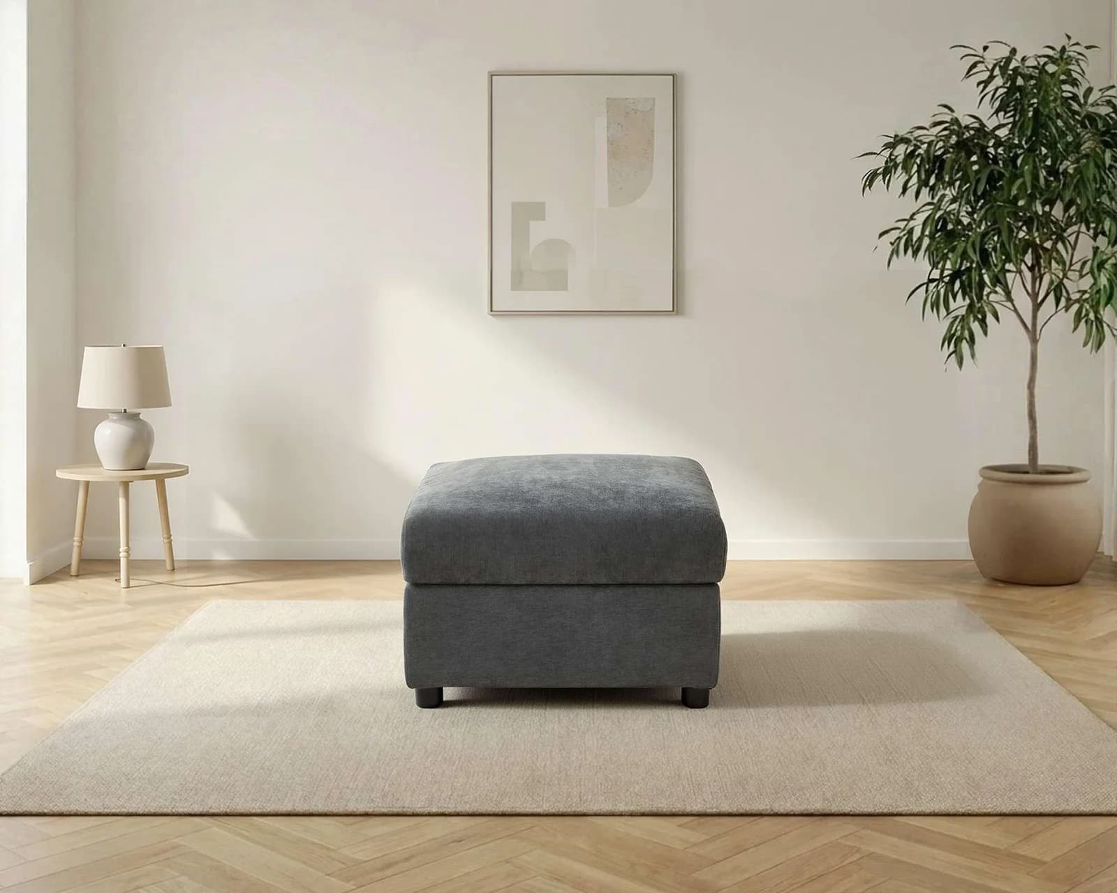 DOREL HOME Polsterhocker STILHUS Grau Chenille-Bezug