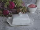 Chic Antique Butterdose Provence Weiß Porzellan Bild 1