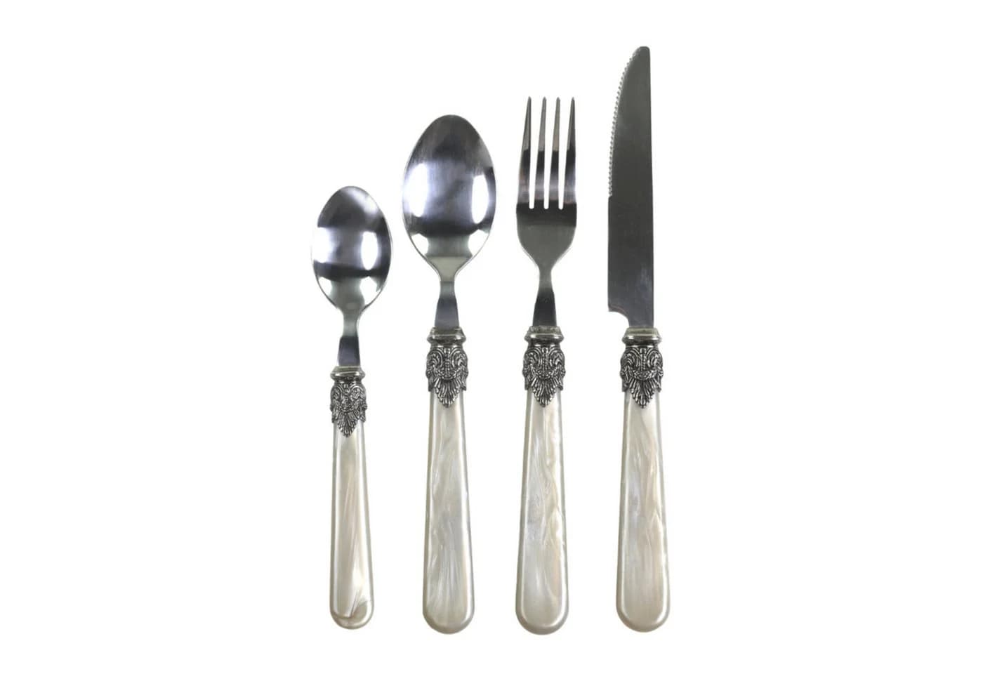 Chic Antique Linas Besteck-Set 4-tlg. Antique Champagner Silber Deko - Bild 2