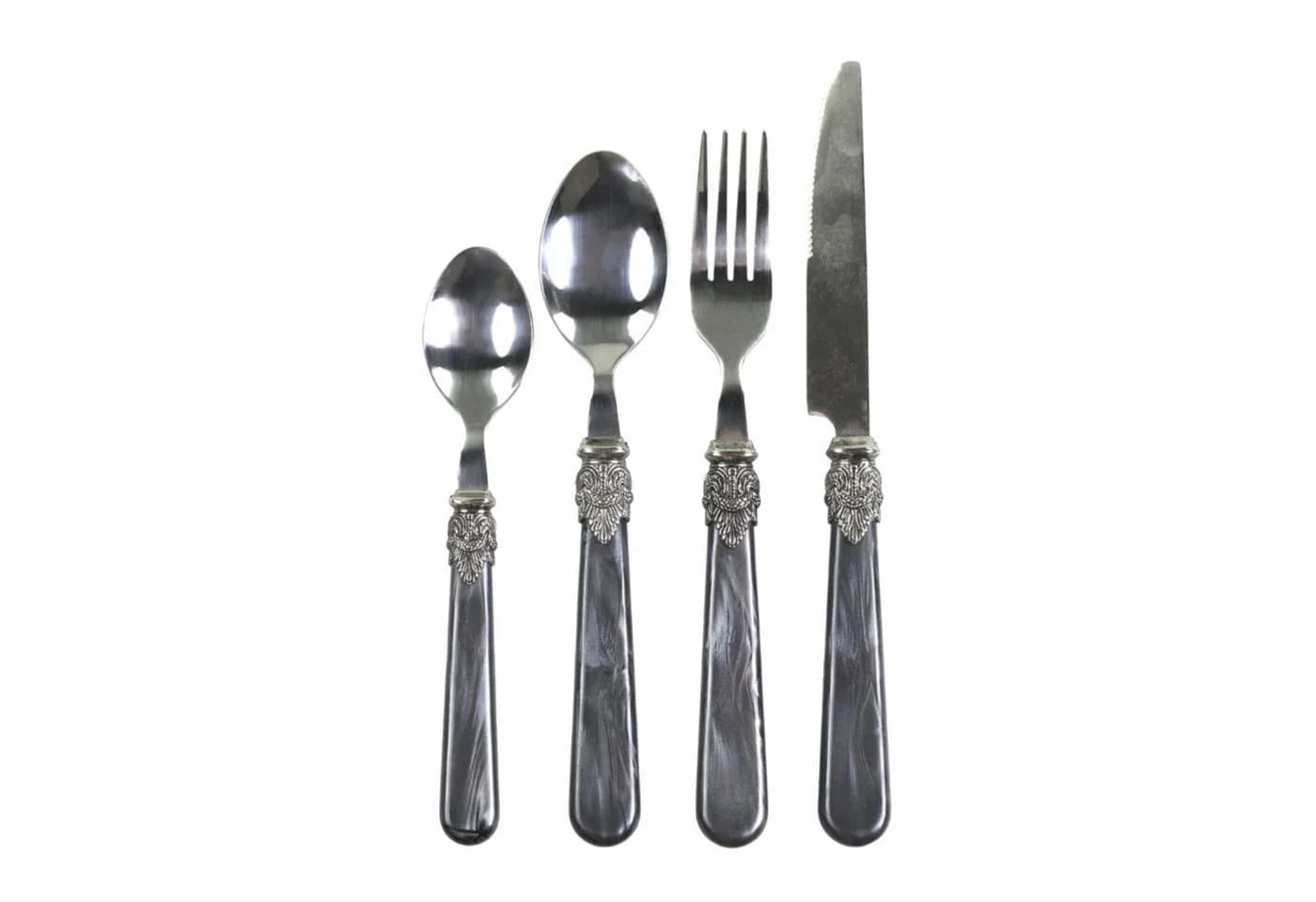 Chic Antique Linas Besteck-Set 4-tlg. Antique Kohle Silber Deko - Bild 2