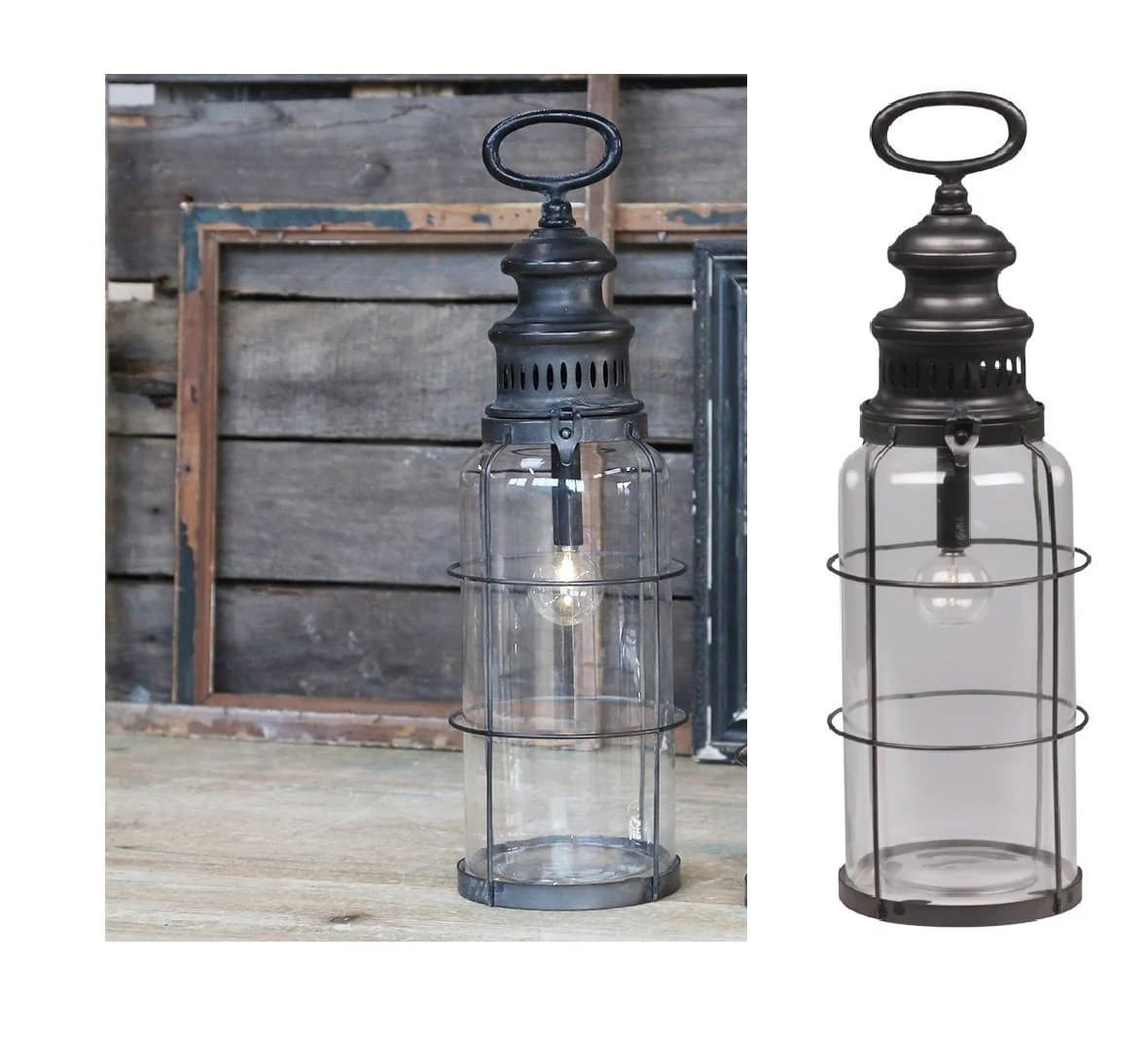 Chic Antique Windlicht Laterne LED Antik-Schwarz - Bild 2