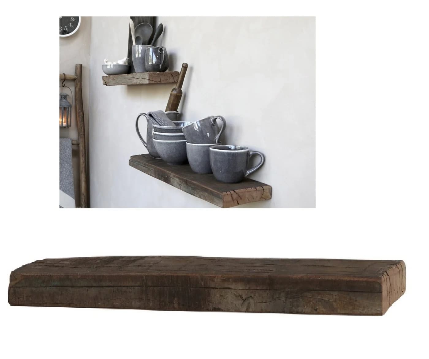 Chic Antique Wandregal 61cm Holz Unika - Bild 3