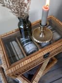 Chic Antique Holzkiste mit 4 Fächern und Glaseinsatz Rattan Natur Bild 1