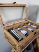 Chic Antique Holzkiste mit 4 Fächern und Glaseinsatz Rattan Natur Bild 3