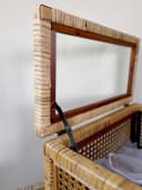 Chic Antique Holzkiste mit 4 Fächern und Glaseinsatz Rattan Natur Bild 4