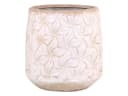 Chic Antique Keramik Übertopf Colmar Creme 3D Floral Relief Bild 2